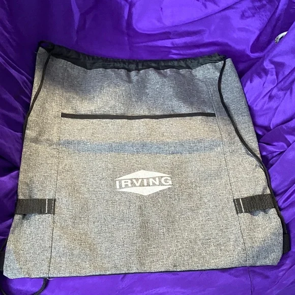 Irving Gray Drawstring Backpack - Picture 1 of 6